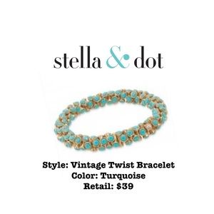 NIB Stella & Dot Vintage Twist Bracelet Turquoise